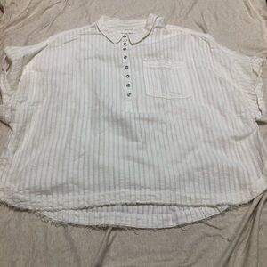 Free People We the Free The Ava Top Dolman Sleeve 100% Cotton Relaxed Slouchy